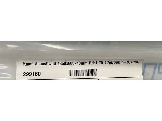 Ca. 14x isolatie 1350x600x40mm rd:1,25 10pl/pak(=8,10m²) knauf acoustiwall - afbeelding 5 van  5