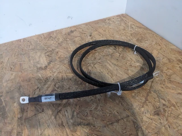 Ca. 150x kabel 6mm2, lengte 120 cm met ringtong m10 en m8 geel - afbeelding 3 van  7