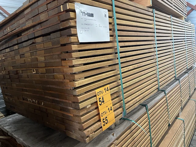 Ca. 154x guyana ipé planken geschaafd, 21x70mm, lengte 275cm - afbeelding 4 van  4