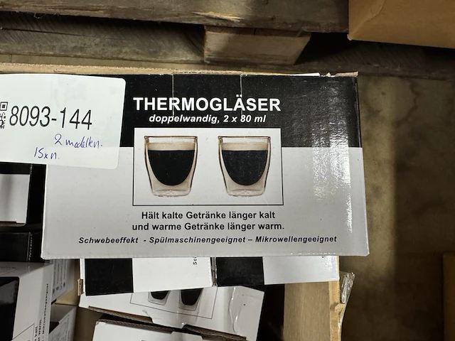 Ca. 15x set van 2 dubbelwandige glazen 80 ml en 310 ml bedida - afbeelding 3 van  3