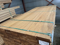Ca. 161x guyana teak planken geschaafd, 25x140mm, lengte 185cm - afbeelding 1 van  5