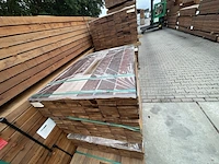 Ca. 168x guyana teak planken geschaafd, 25x140mm, lengte 70/125cm, 98/155cm - afbeelding 1 van  3
