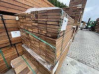 Ca. 168x guyana teak planken geschaafd, 25x140mm, lengte 70/125cm, 98/155cm - afbeelding 3 van  3