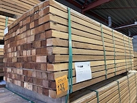Ca. 168x guyana teak regels geschaafd, 45x68mm, lengte 215cm - afbeelding 2 van  3