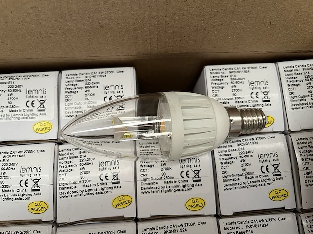 Ca. 168x led lamp e14 candle 4w 2700k lemnis lighting - afbeelding 3 van  5
