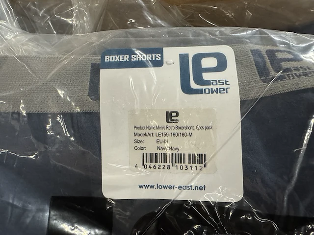 Ca. 16x 6-pak heren boxershorts maat m lower east, donkerblauw - afbeelding 3 van  3
