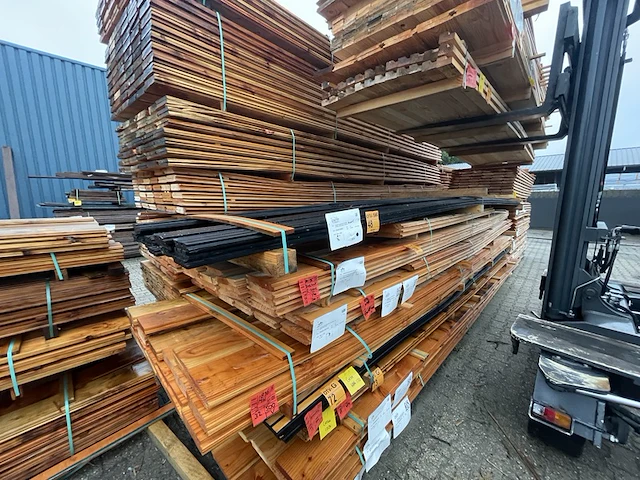 Ca. 16x douglas design/triple/deens profiel zwart gecoat, 22x142mm, lengte 500cm - afbeelding 2 van  3