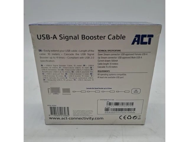 Ca. 16x usb-a booster verlengkabel 10mtr., act, ac6010 - afbeelding 5 van  6