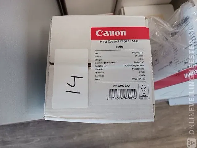 Ca. 17x diverse rollen papier o.a. canon, optiplot - afbeelding 11 van  14