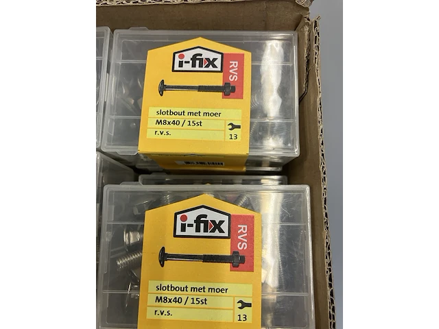 Ca. 180x i fix slotbouten +moer rvs m8x40 - afbeelding 3 van  4
