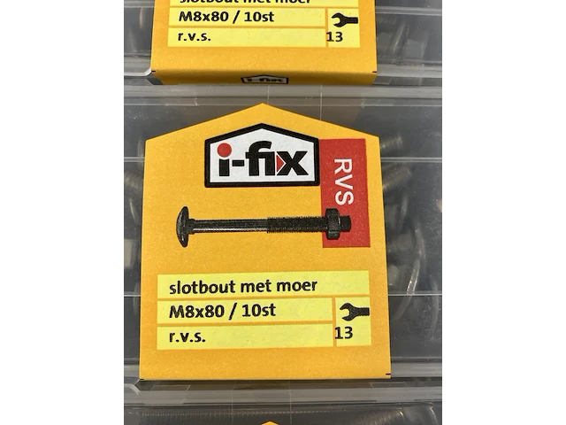 Ca. 180x i fix slotbouten +moer rvs m8x80 - afbeelding 3 van  4