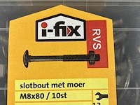 Ca. 180x i fix slotbouten +moer rvs m8x80 - afbeelding 3 van  4