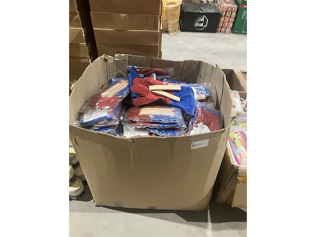 Ca. 187x paar bbq handschoenen, grillfingers, rood/blauw - afbeelding 1 van  4