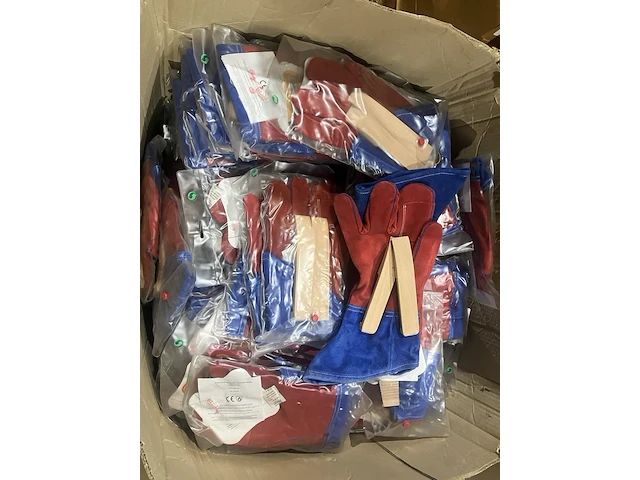Ca. 187x paar bbq handschoenen, grillfingers, rood/blauw - afbeelding 2 van  4
