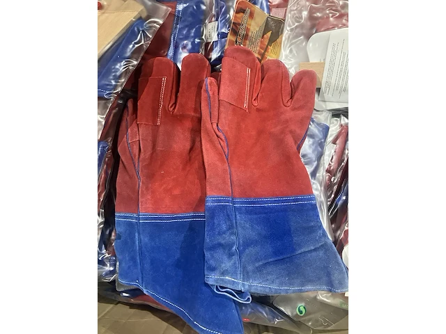 Ca. 187x paar bbq handschoenen, grillfingers, rood/blauw - afbeelding 3 van  4