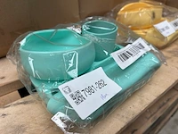 Ca. 18x baby eetset 5-delig turqoise - afbeelding 2 van  4