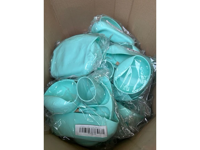 Ca. 18x baby eetset 5-delig turqoise - afbeelding 4 van  4