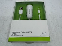 Ca. 190x dual usb autolader met iphone laadsnoer, soultech, sc343b