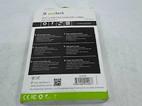 Ca. 190x dual usb autolader met iphone laadsnoer, soultech, sc343b - afbeelding 2 van  4