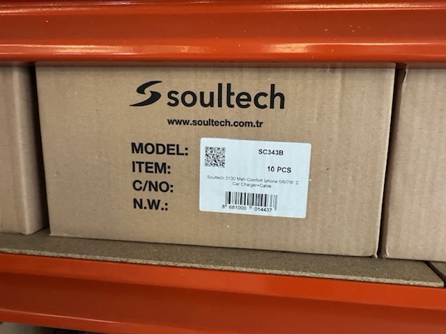 Ca. 190x dual usb autolader met iphone laadsnoer, soultech, sc343b - afbeelding 3 van  4