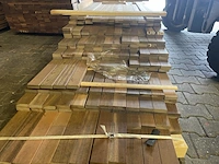 Ca. 195x ipé country grade planken geschaafd, 21x70mm, lengte 46/185cm, 25/215cm, 25/245cm, 23/275cm, 12/305cm, 17/335cm, 24/365cm, 4/400cm, 8/430cm, 11/490cm - afbeelding 3 van  3