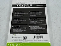Ca. 200x dual micro-usb autolader met laadsnoer, soultech, sc344b - afbeelding 2 van  4