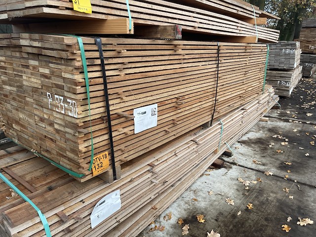 Ca. 207x guyana teak beschoeiingsplanken, 20x100mm, lengte 300cm - afbeelding 4 van  4