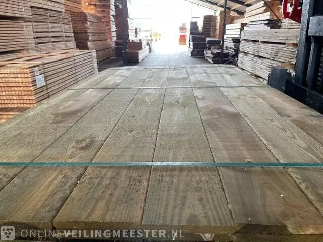 Ca. 208x grenen schuttingplanken groen geïmpregneerd , 16x140mm, lengte 180cm - afbeelding 1 van  3