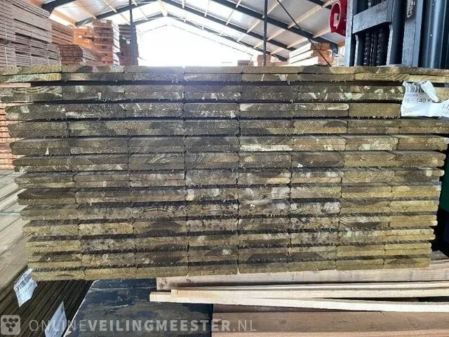 Ca. 208x grenen schuttingplanken groen geïmpregneerd , 16x140mm, lengte 180cm - afbeelding 3 van  3