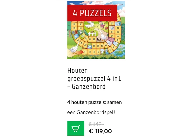 Ca. 20x 4-in-1 houten groepspuzzel ganzenbord - afbeelding 4 van  6
