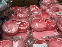 Ca. 20x baby eetset 5-delig roze en blauw - afbeelding 2 van  5