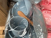 Ca. 20x baby eetset 5-delig roze en blauw - afbeelding 4 van  5