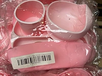 Ca. 20x baby eetset 5-delig roze en blauw - afbeelding 5 van  5