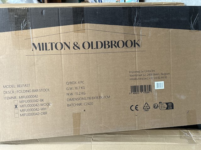 Ca. 20x barkruk inklapbaar milton & oldbrook - afbeelding 4 van  6