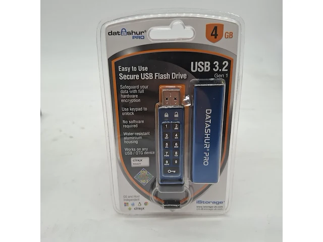 Ca. 20x beveiligde usb-stick, istorage, datashur pro, 4gb - afbeelding 1 van  3