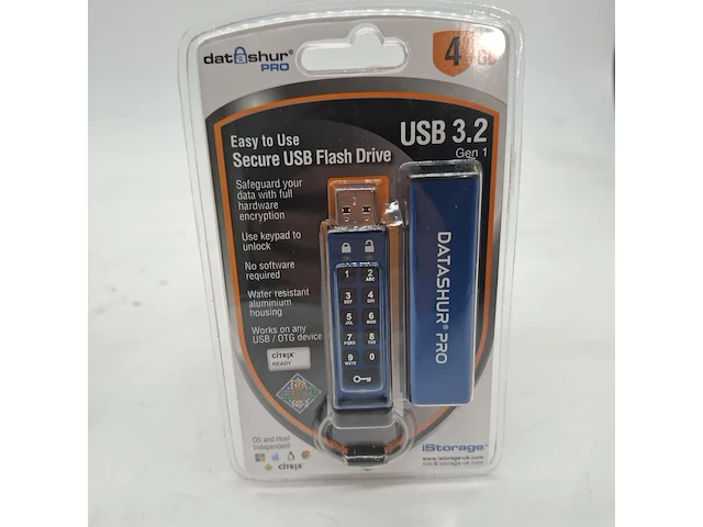 Ca. 20x beveiligde usb-stick, istorage, datashur pro, 4gb - afbeelding 1 van  3