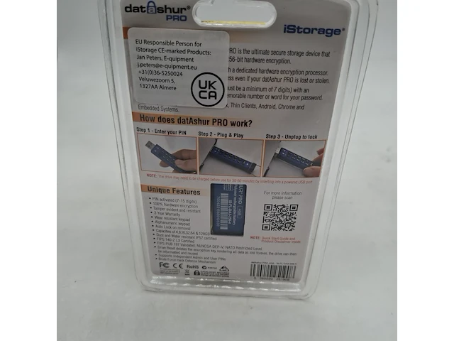 Ca. 20x beveiligde usb-stick, istorage, datashur pro, 4gb - afbeelding 2 van  3