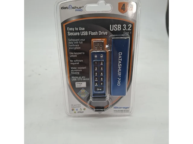 Ca. 20x beveiligde usb-stick, istorage, datashur pro, 4gb - afbeelding 1 van  3