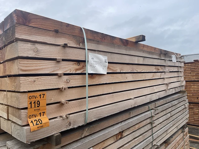 Ca. 20x douglas balken fijnbezaagd, 75x200mm, lengte 300cm - afbeelding 4 van  4