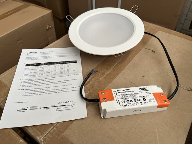 Ca. 20x led inbouwspot/-paneel 3000k met led driver ellipz lighting - afbeelding 1 van  5