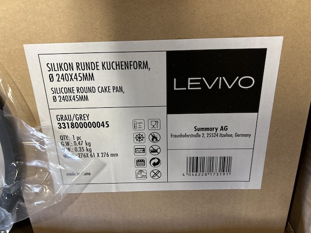 Ca. 20x siliconen cakevorm dxh 240x45 mm, levivo - afbeelding 3 van  6