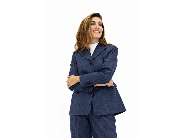 Ca. 21x broek en 19x colbert, suitss me, the magnificients, indigo herringbone - afbeelding 1 van  9