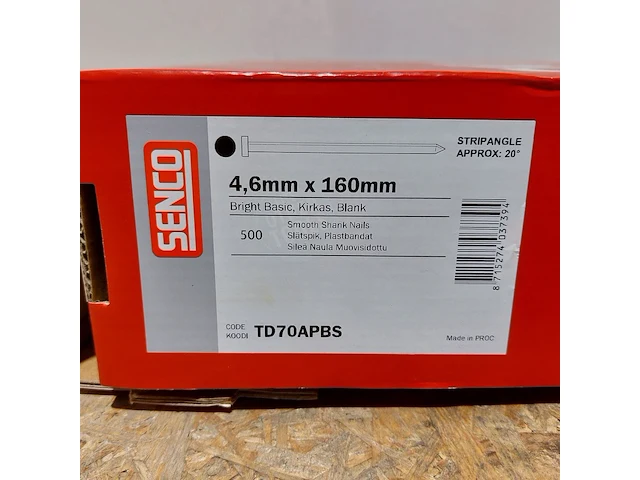 Ca. 21x doos a 500 stuks stripspijker, senco, 4.6 mm x 160 mm - afbeelding 4 van  4