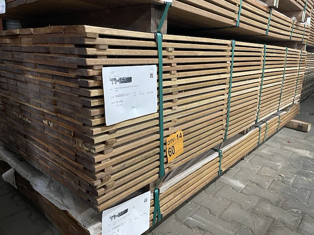 Ca. 220x guyana ipé planken geschaafd, 16x90mm, lengte 250cm - afbeelding 4 van  4