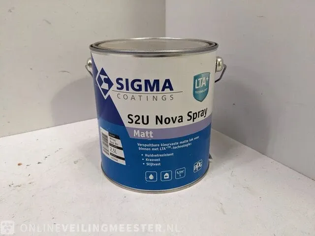 Ca. 22,5 liter sigma nova satin spraylak wit - afbeelding 3 van  3