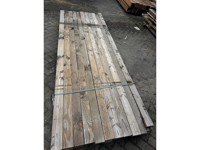 Ca. 22x douglas balk | licht vergrijsd , 5 x 10 x 300 cm - afbeelding 1 van  2