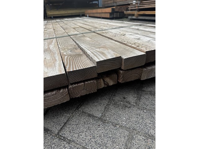 Ca. 22x douglas balk | licht vergrijsd , 5 x 10 x 300 cm - afbeelding 2 van  2