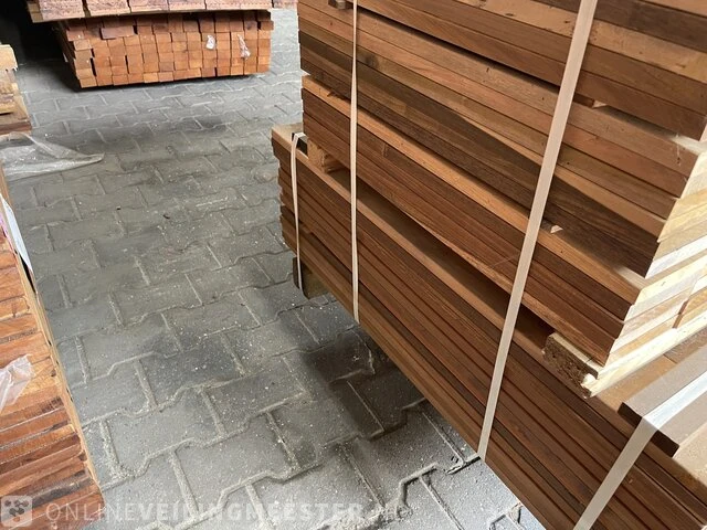 Ca. 234x ipé prime hardhouten planken gescchaafd, 21x120mm, lengte 130/65cm, 104/95cm - afbeelding 2 van  3
