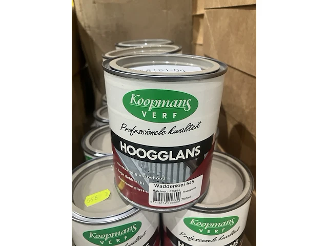 Ca. 23x blikken lakverf, koopmans verf, hoogglans, waddenklei 545 - afbeelding 2 van  4