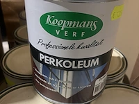 Ca. 24x blikken perkoleum, koopmans verf, dekkend, zomergeel - afbeelding 2 van  4